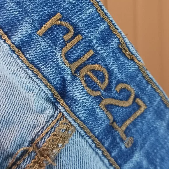 #302 - Rue21 Blue Mid-Rise Jeggings Size 8 Short - Picture 6 of 7